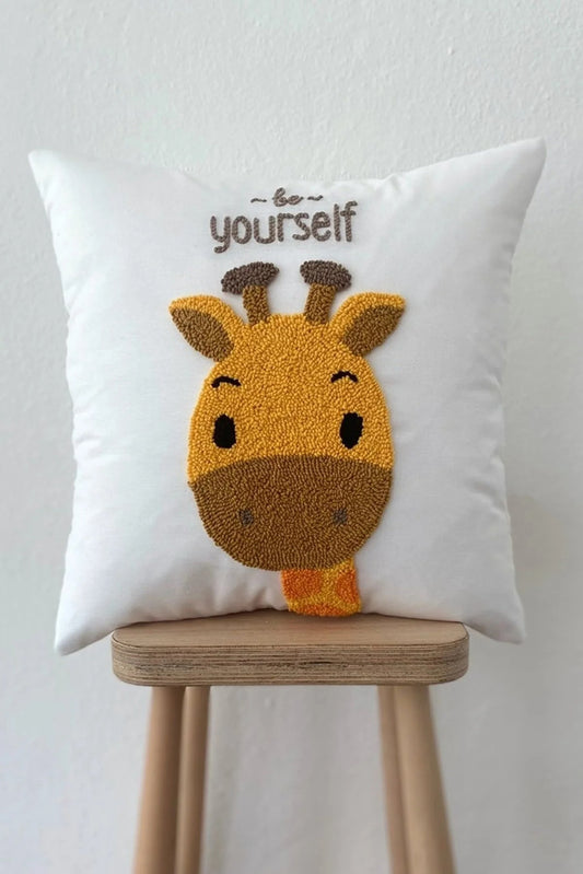 GIRAFFE Cushion kids collection - Tufted Embroidered Handmade