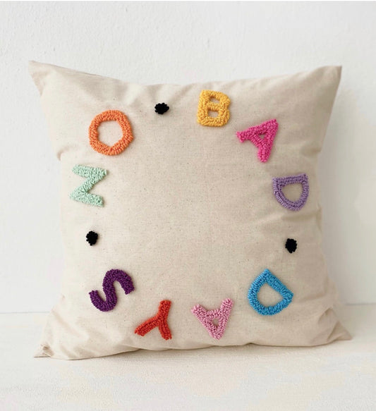 NO BAD DAYS Cushion - Tufted Embroidered Handmade