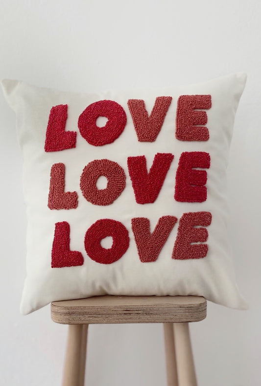 LOVE Cushion - Tufted Embroidered Handmade