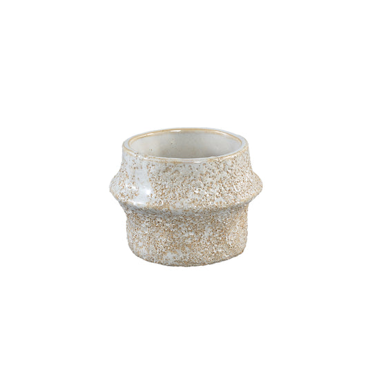 Ivory Off White Glazed Ceramic Pot