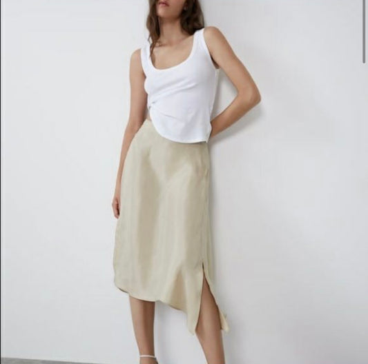 FRENCH NUDE SOFT COTTON SKIRT