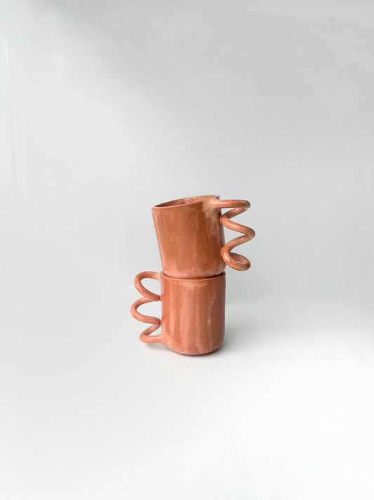 Handmade Swirl Mug - Caramel