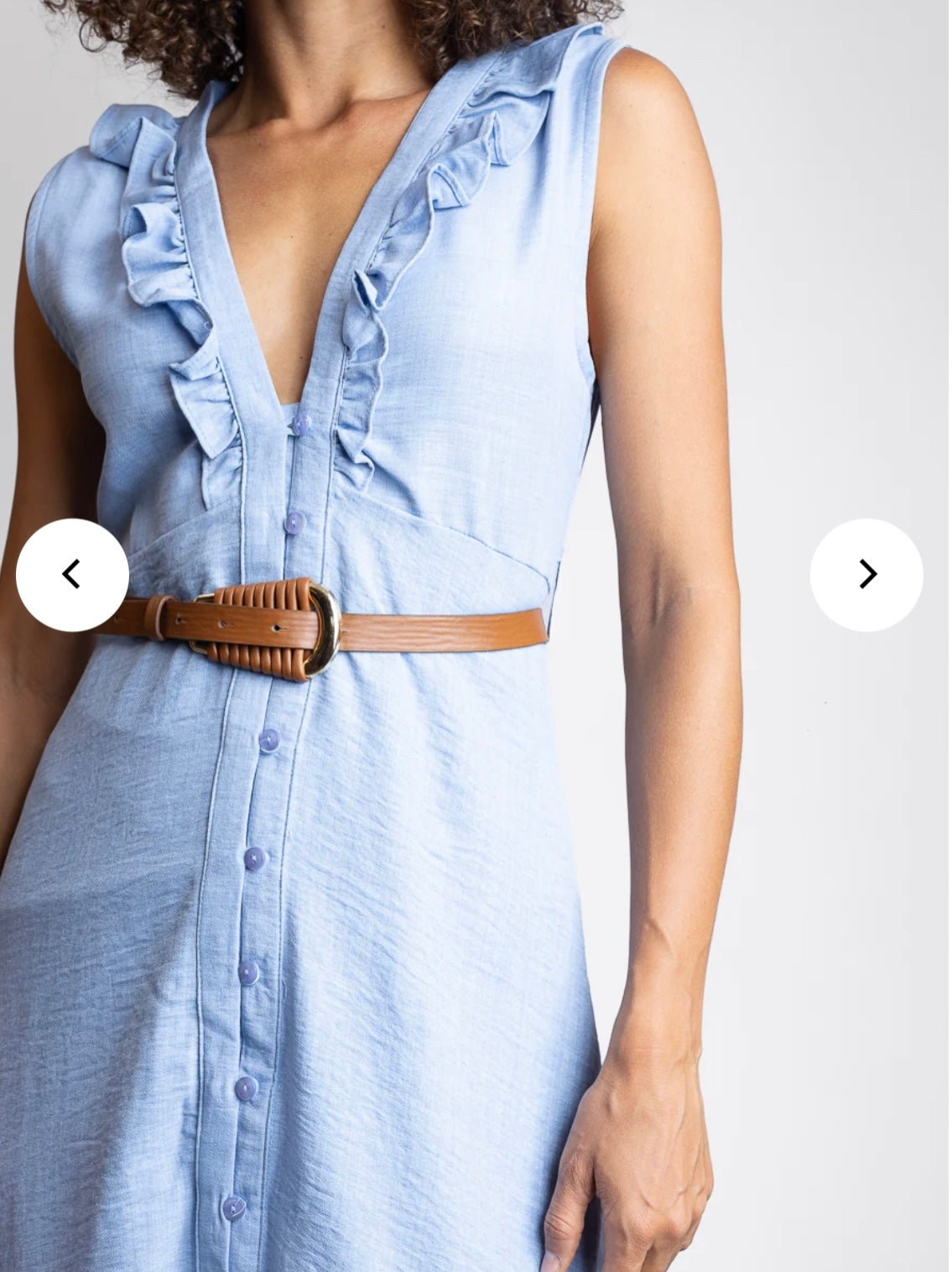 Santorini baby blue Linen dress + belt