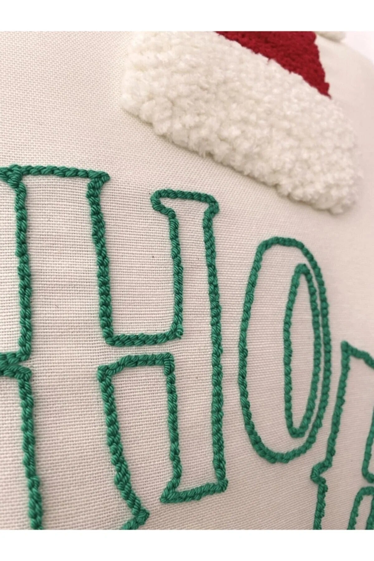 HO Ho ho Christmas Cushion - Tufted Embroidered Handmade