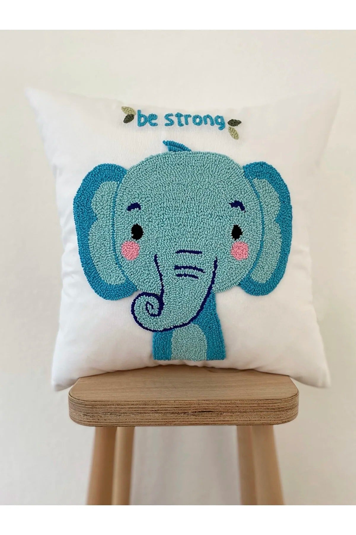 ELEPHANT Cushion - Tufted Embroidered Handmade