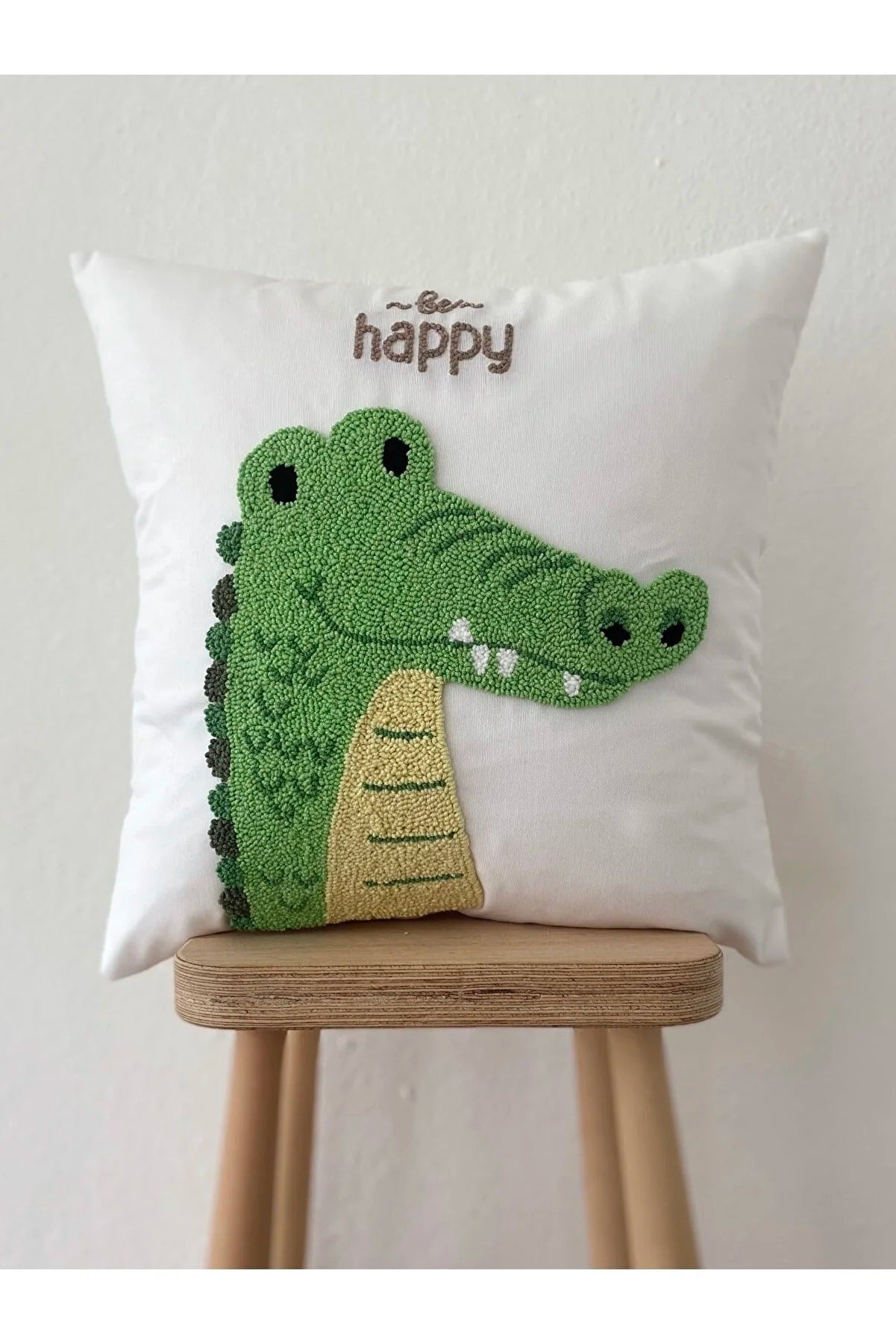 CROCODILE Cushion kids collection - Tufted Embroidered Handmade