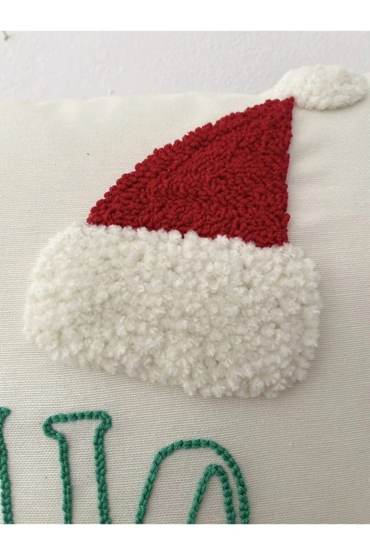 HO Ho ho Christmas Cushion - Tufted Embroidered Handmade