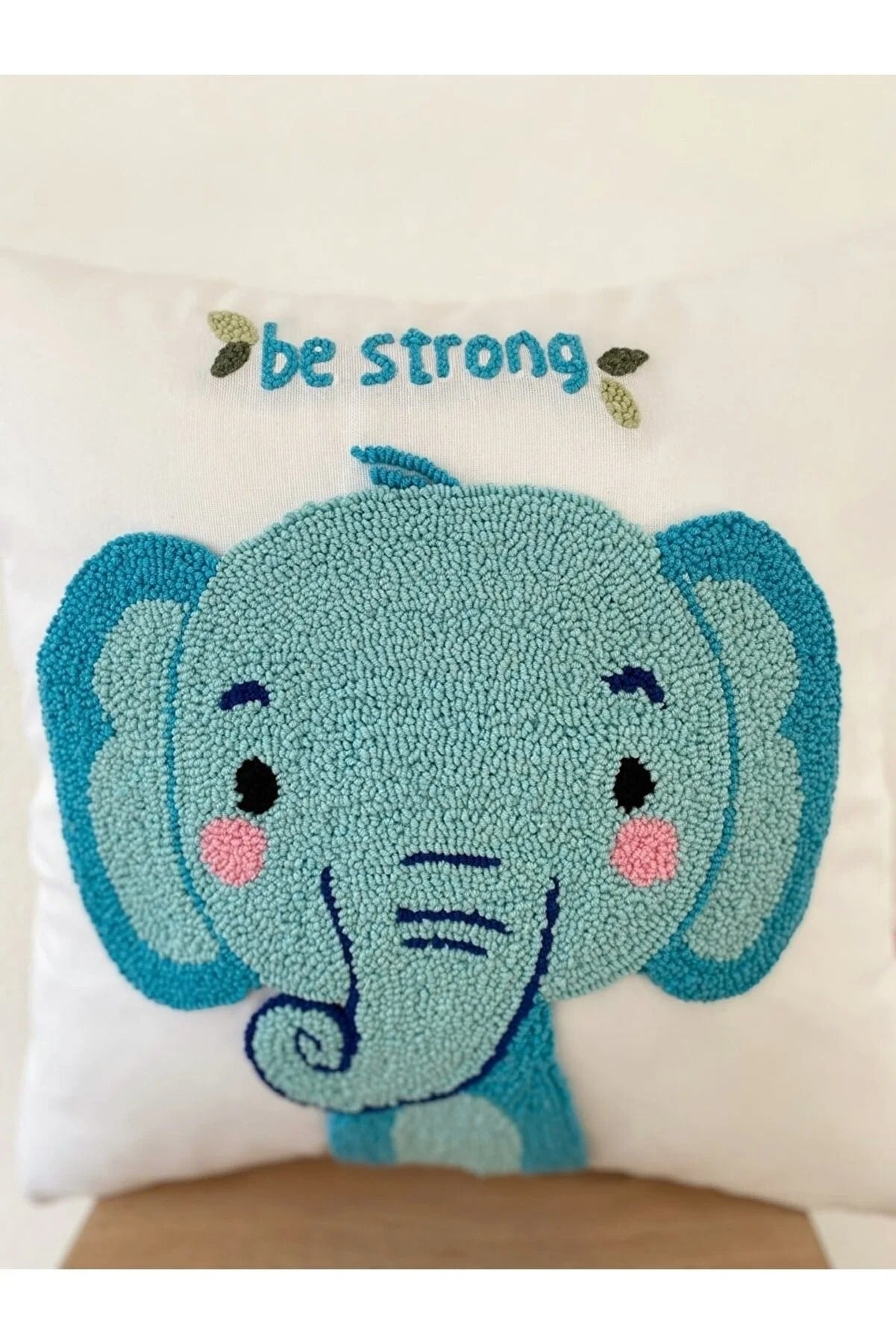 ELEPHANT Cushion - Tufted Embroidered Handmade