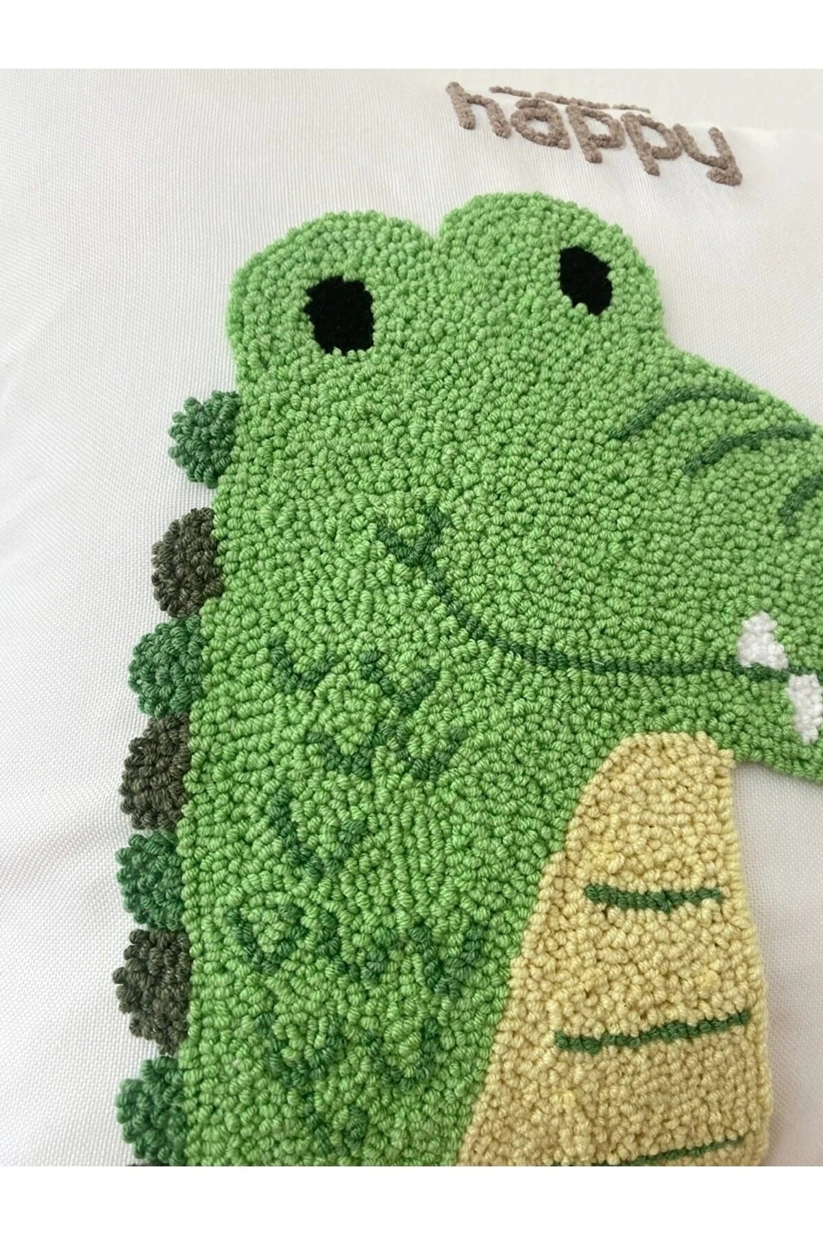 CROCODILE Cushion kids collection - Tufted Embroidered Handmade