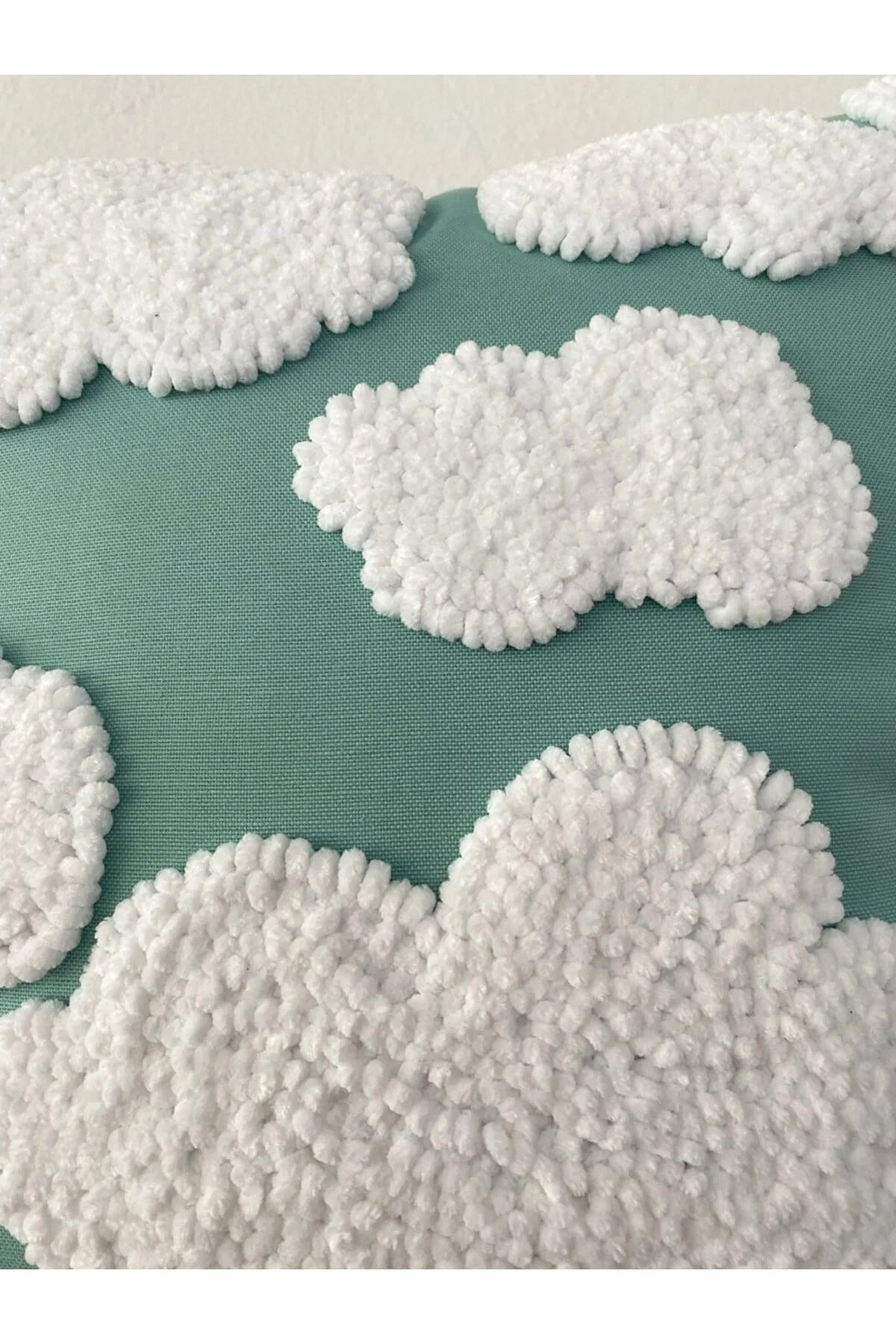 CLOUDS BLUE Cushion - Tufted Embroidered Handmade