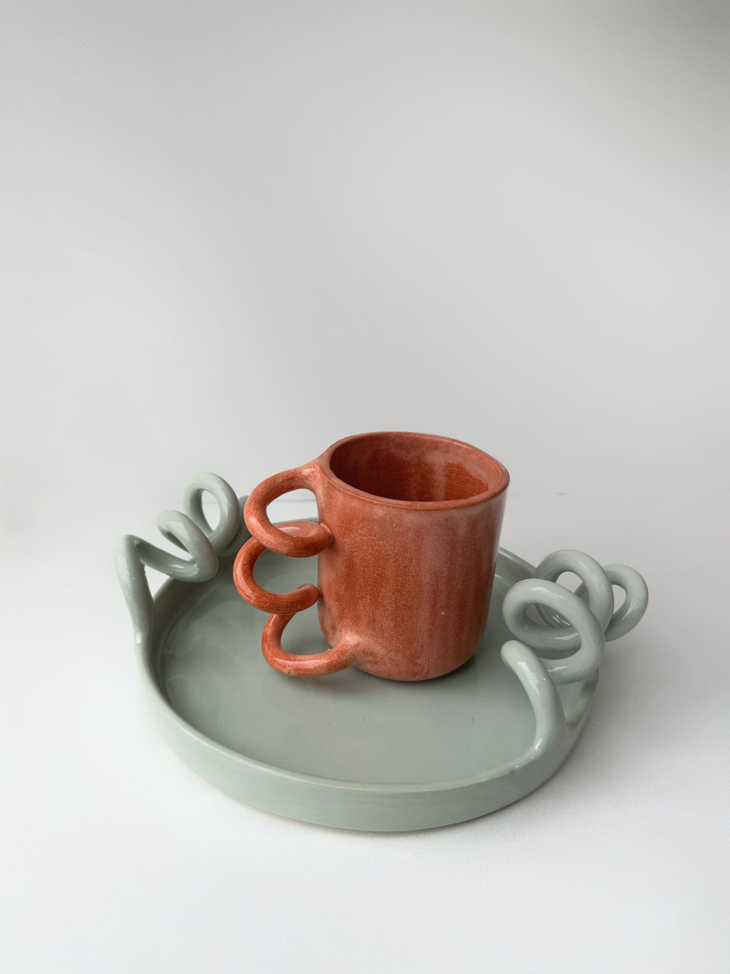 Handmade Swirl Mug - Caramel