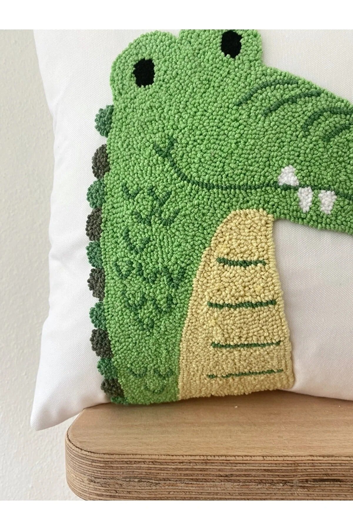 CROCODILE Cushion kids collection - Tufted Embroidered Handmade