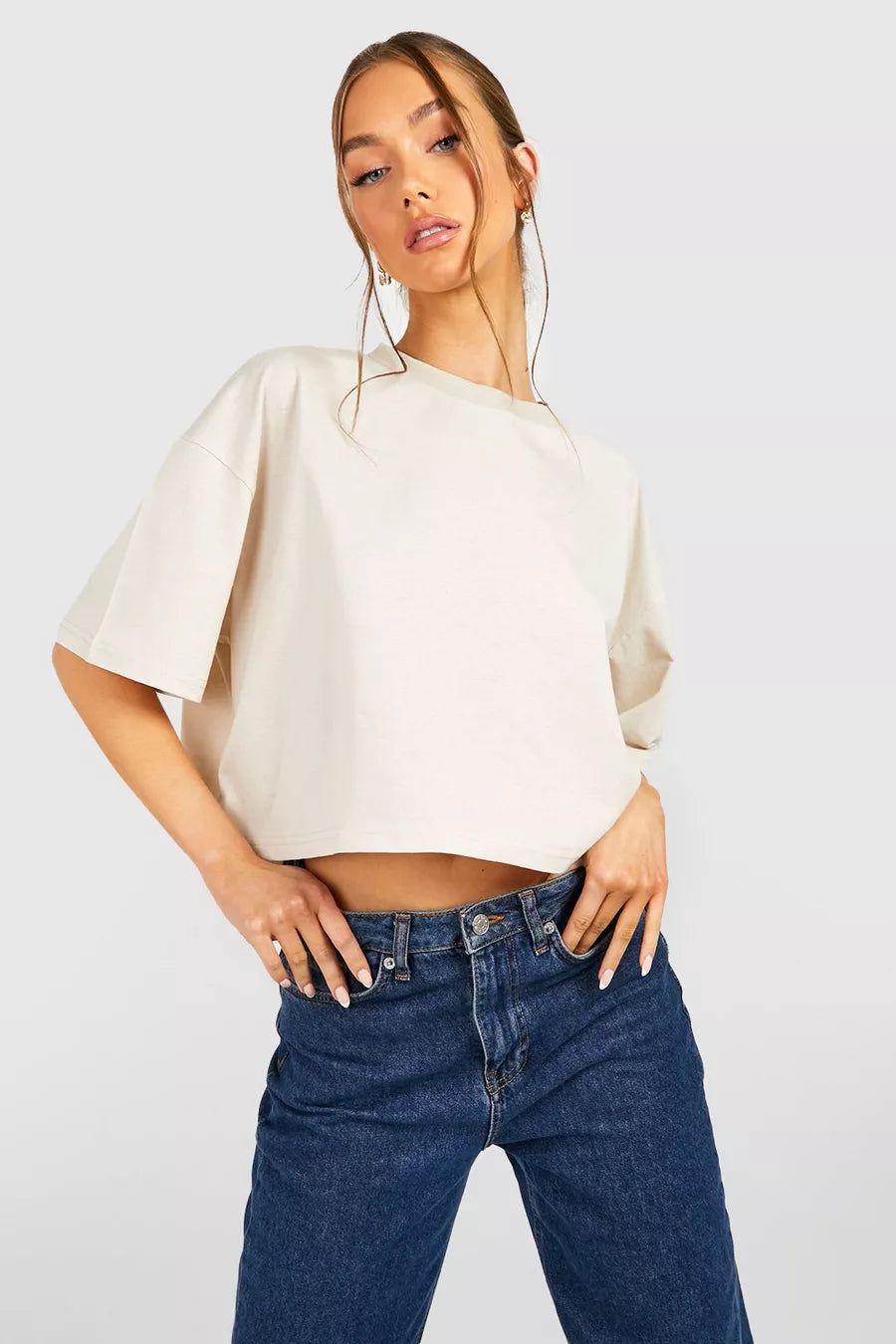 Basic offwhite crop top