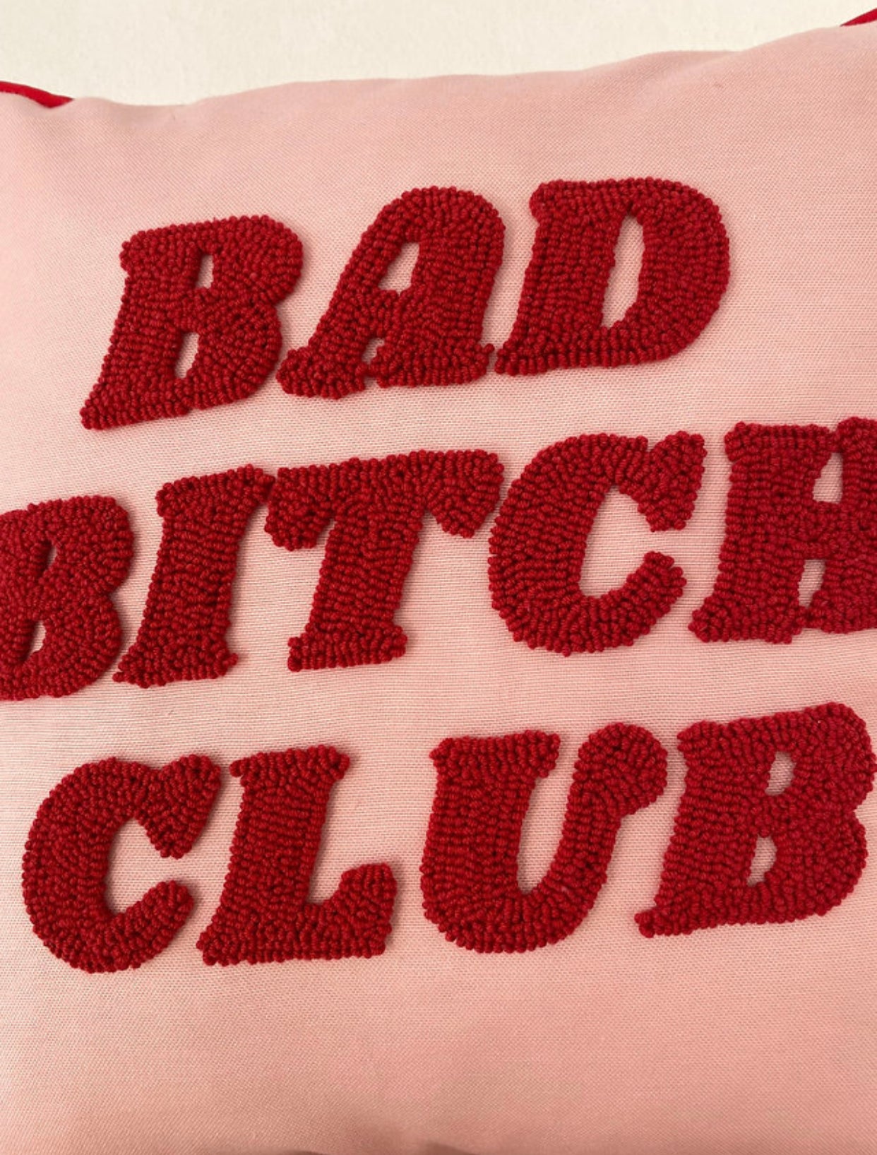 BAD B*TCH CLUB Cushion - Tufted Embroidered Handmade