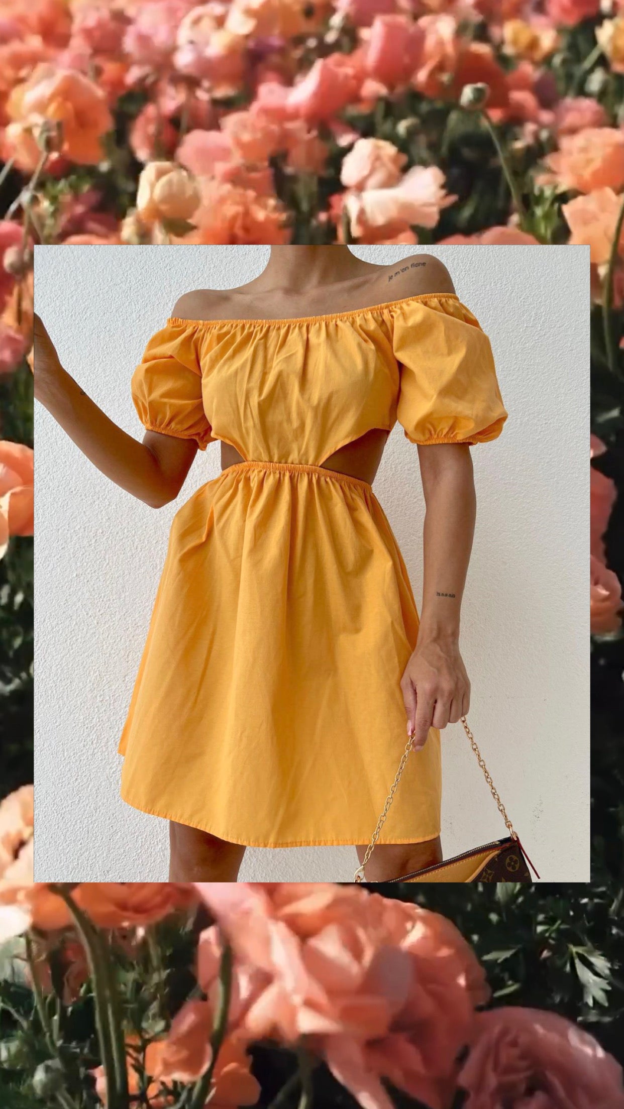 CALIFORNIA PEACH COLOUR SHORT DRESS