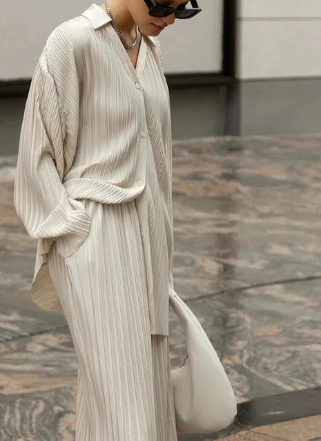 SHIRT AND PANTS PLEATED