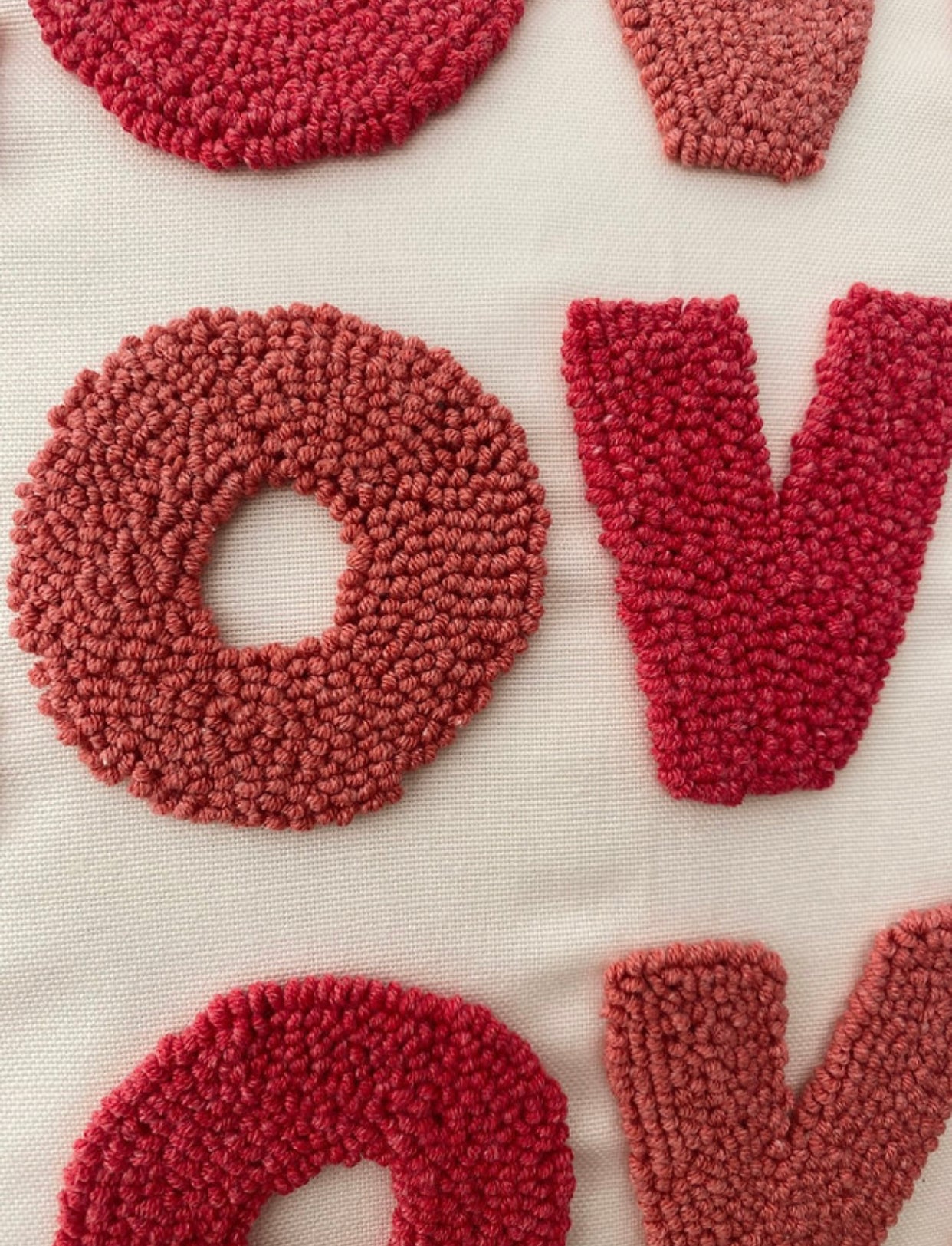 LOVE Cushion - Tufted Embroidered Handmade