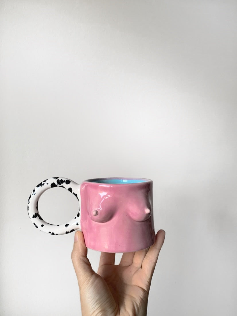 Handmade Ceramic BOOB Mug - Pink