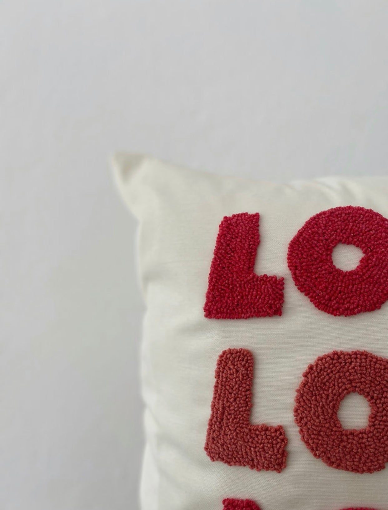 LOVE Cushion - Tufted Embroidered Handmade