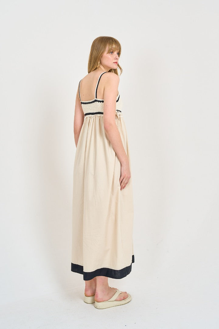 VALENCIA CROCH DETAILED 100% COTTON DRESS