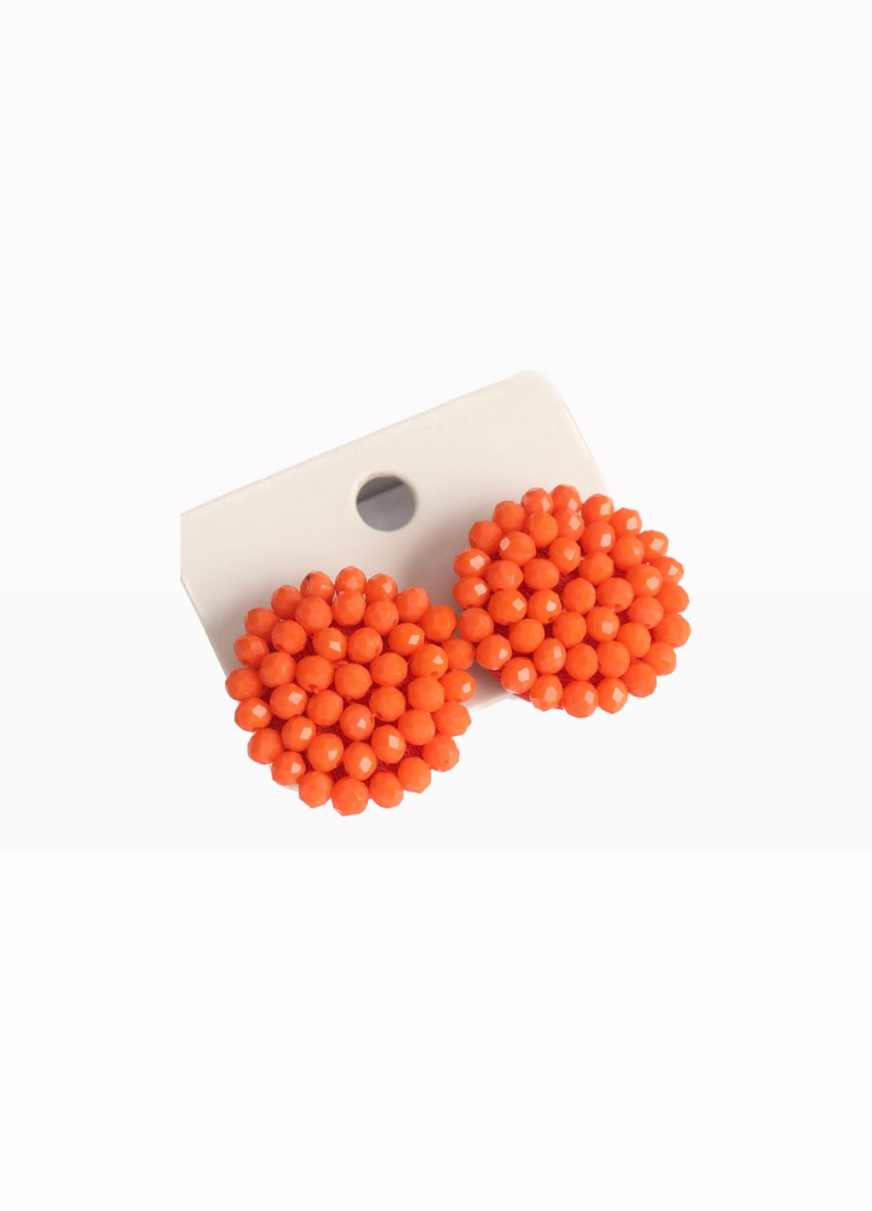 ORANGE ROUND STYLE EARRINGS