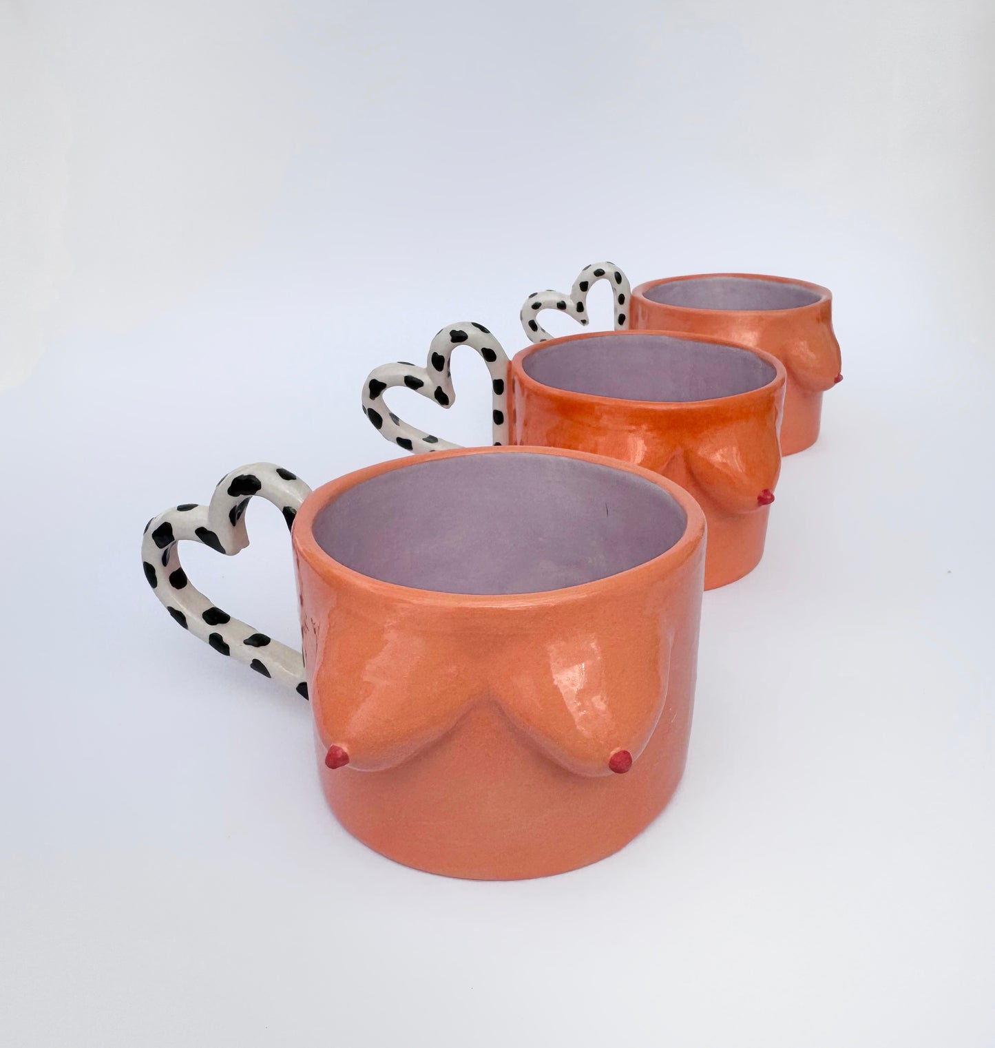 Heart Handle BOOB Cup - Orange