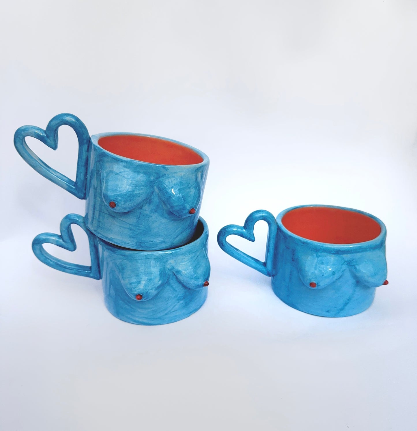 Heart Handle BOOB Cup - Blue