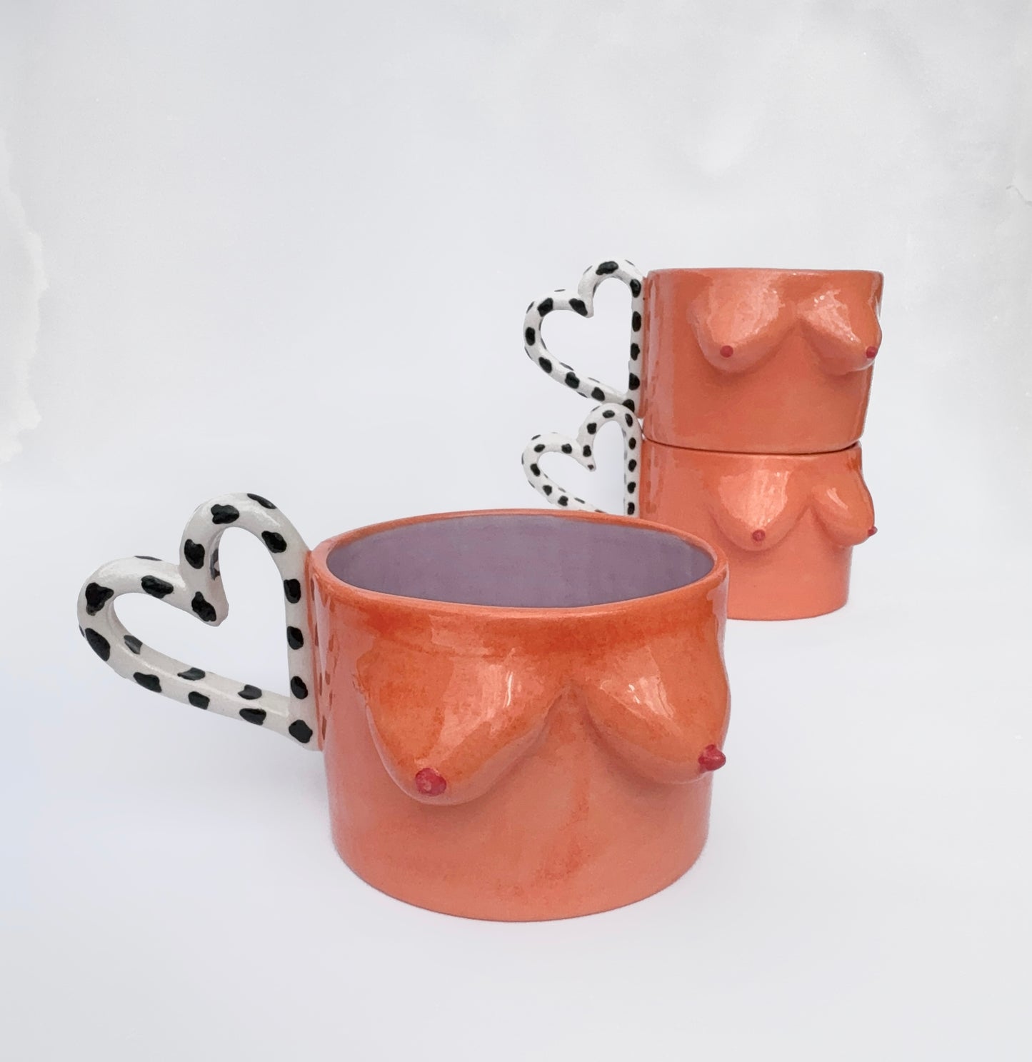 Heart Handle BOOB Cup - Orange