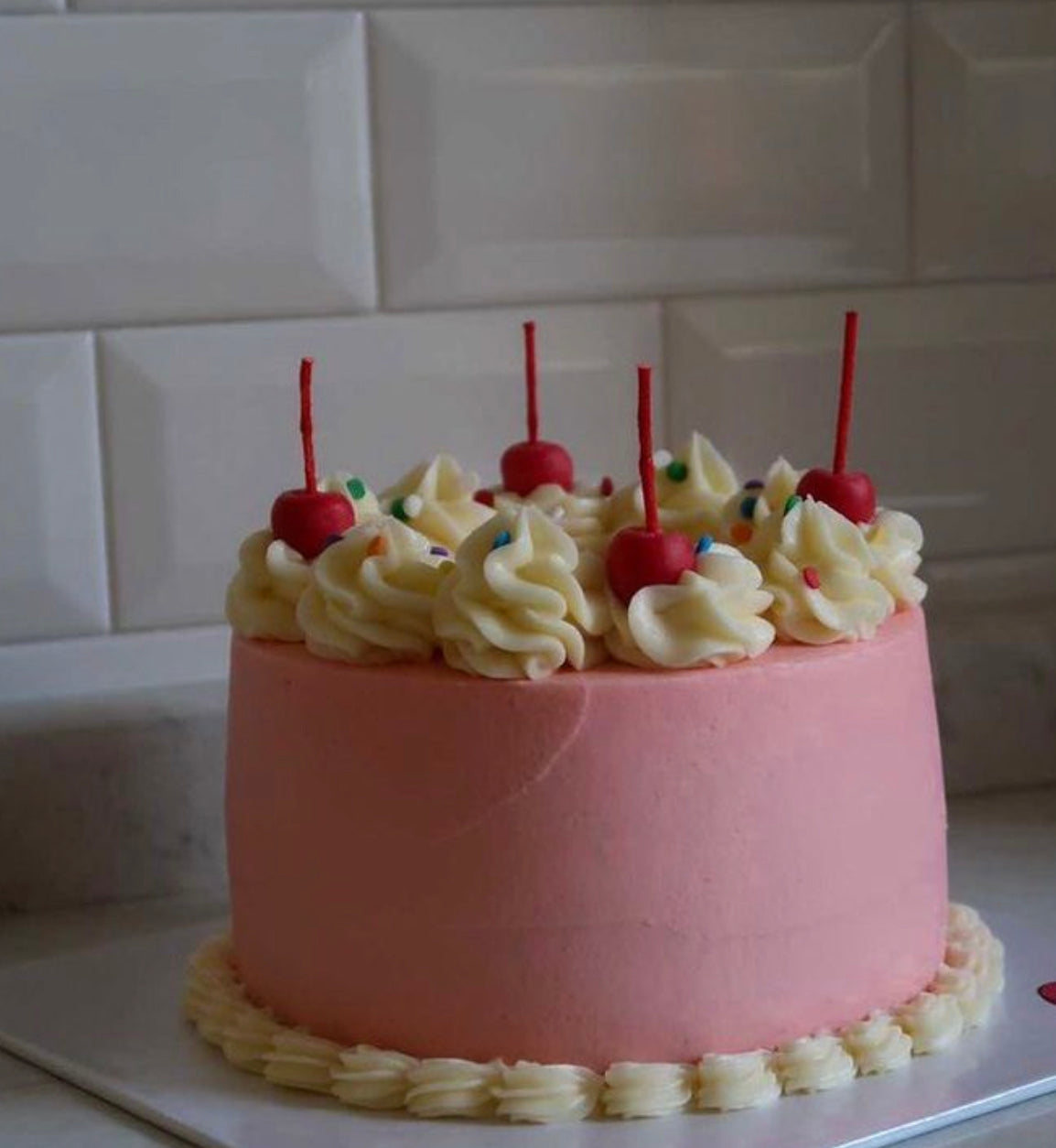 Four Birthday Cherry Candles