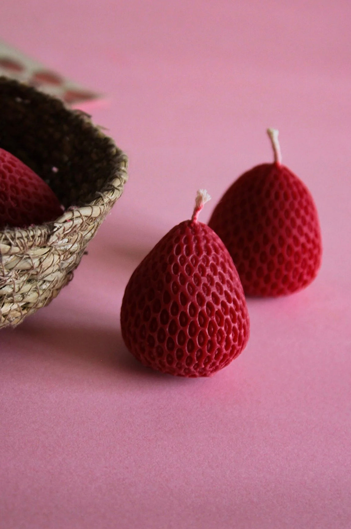 Two Strawberry Candles