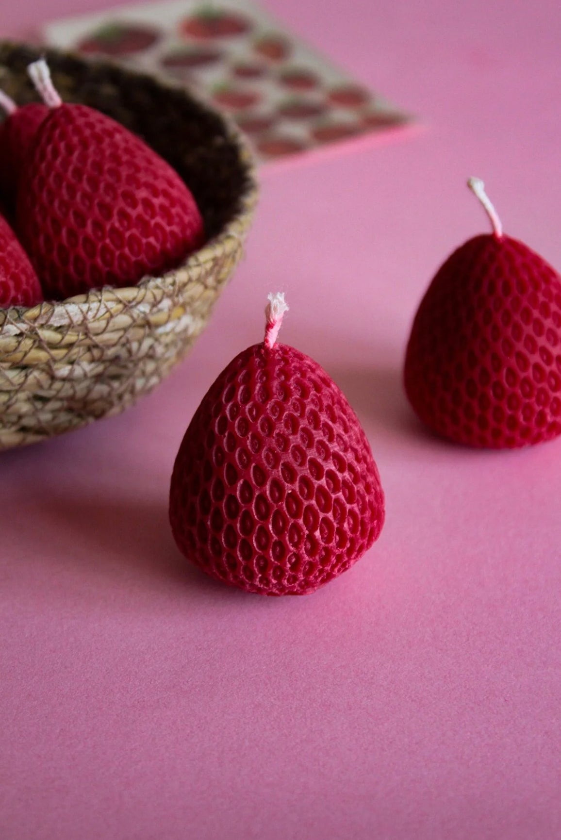 Two Strawberry Candles