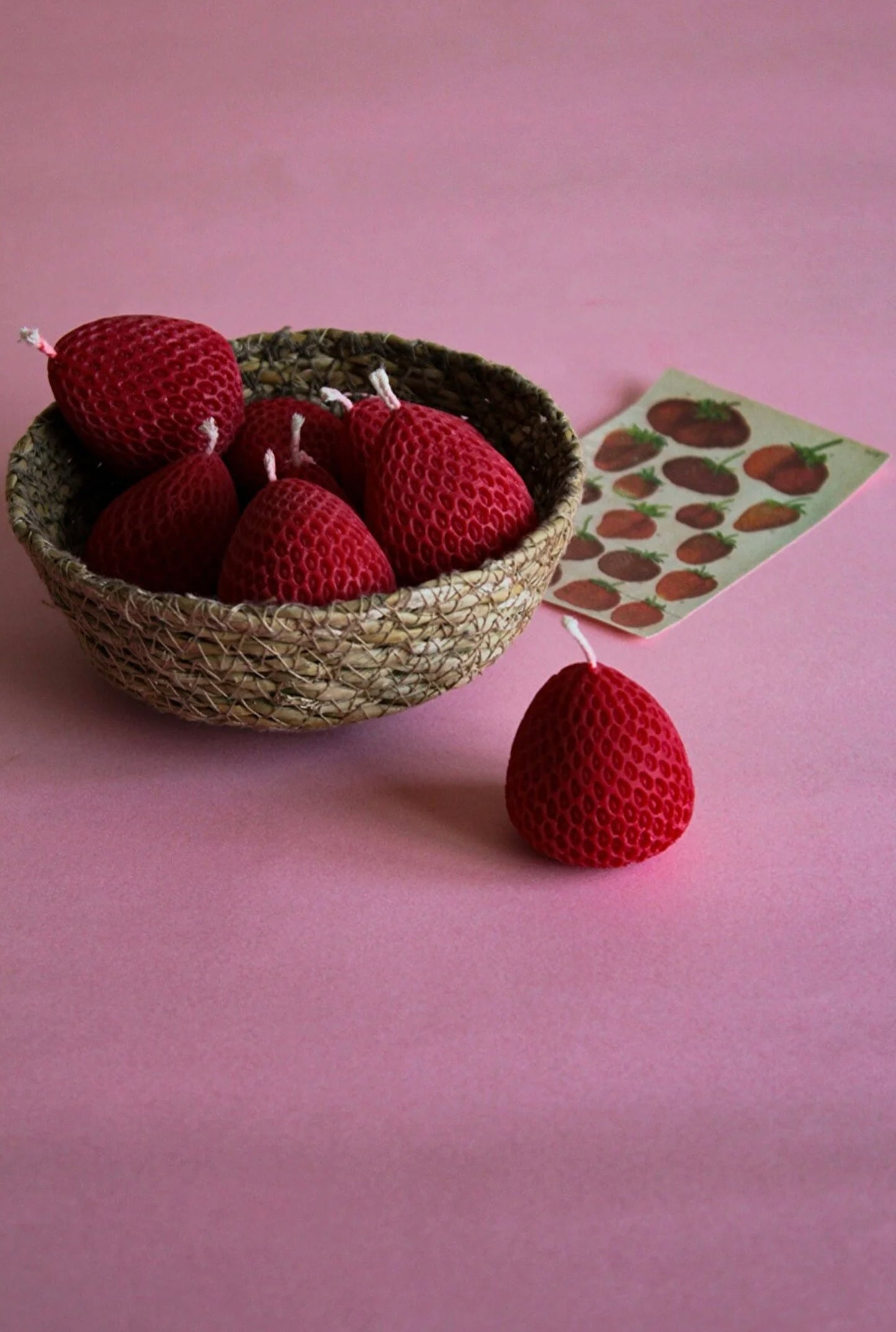 Two Strawberry Candles