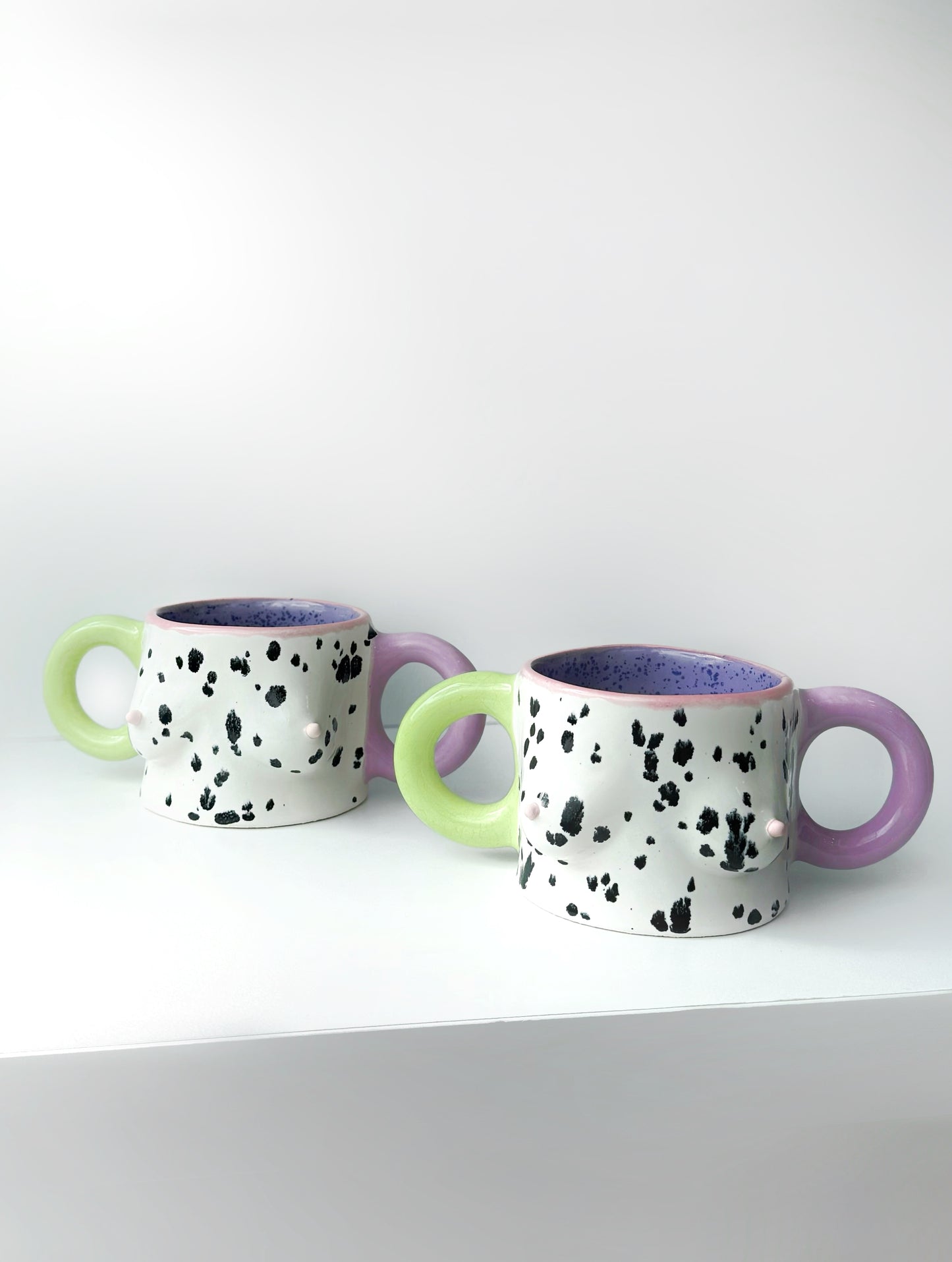 Handmade Ceramic BOOB -Double Handle Mug