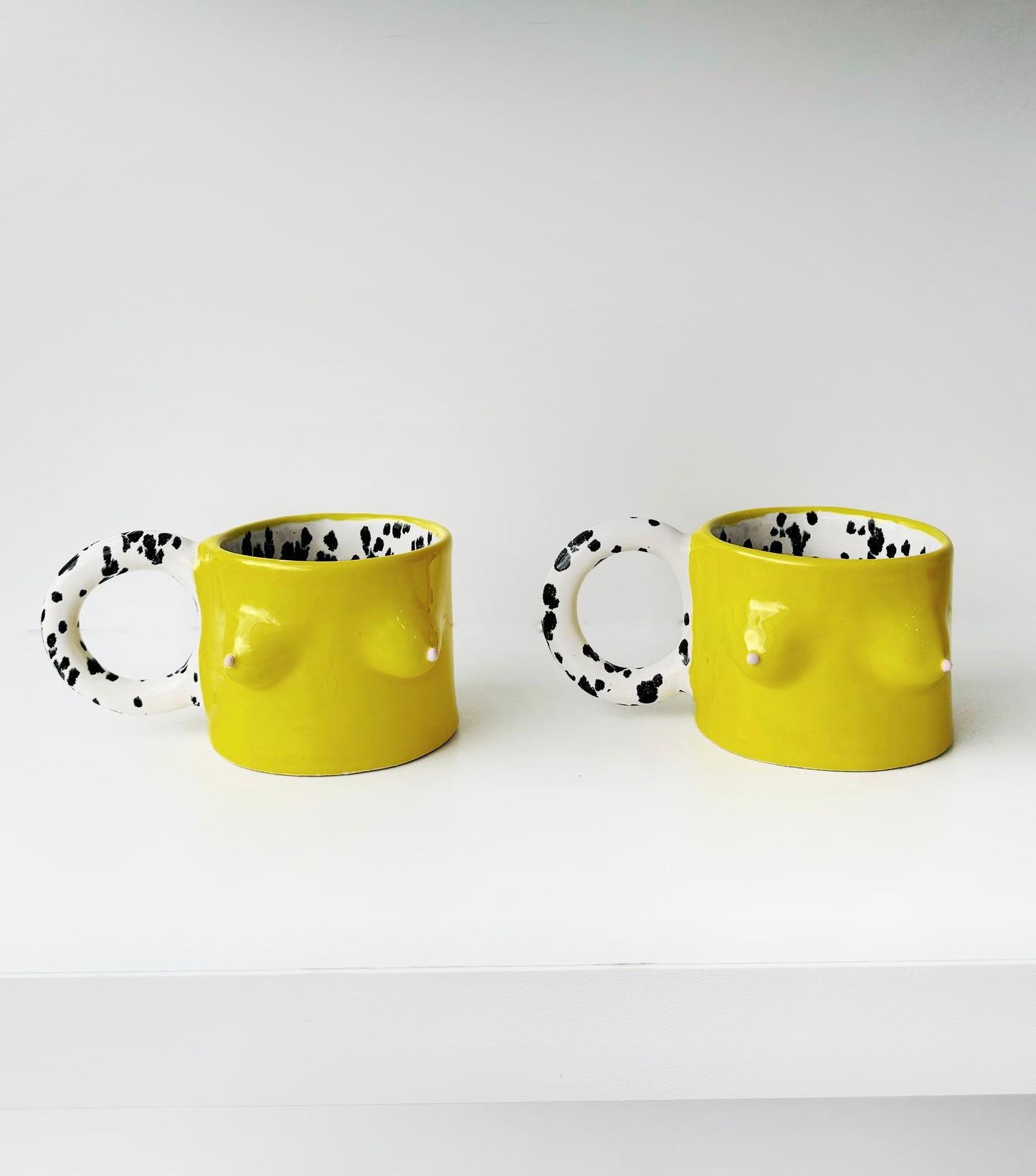 Handmade Ceramic BOOB mug - YELLOW