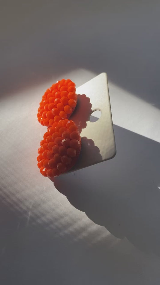 ORANGE ROUND STYLE EARRINGS